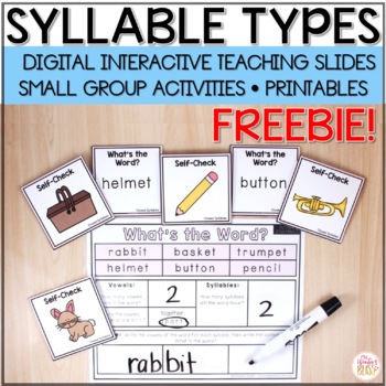 Preview of FREE Syllable Types and Syllable Division - Digital & Printable