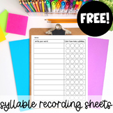 FREE Syllable Recording Sheet