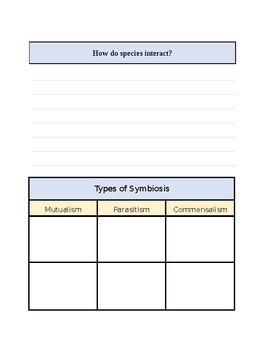 Preview of FREE! Symbiosis guided note taking for ELLs & SWDs (scaffolds only)