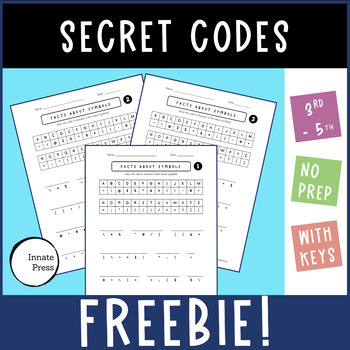 Preview of FREE Symbols Secret Code Worksheets with Fun Facts