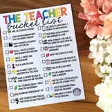 Free Teacher Bucket List - Back to School Positive Challen