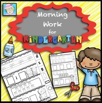 Preview of Kindergarten Morning Work Cut and Paste Activities