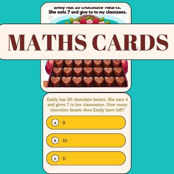 Preview of FREE THANKSGIVING Valentine’s Day Math Cards with Images Maths Ressources