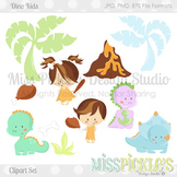 (FREE TODAY) Dino Kids- Commercial Use Clipart Set