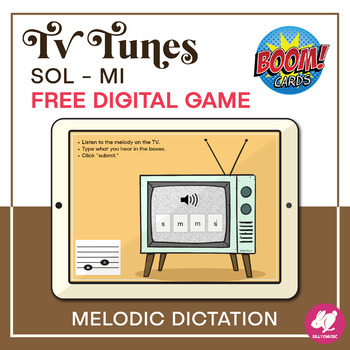 Preview of FREE! TV Tunes: Sol-Mi Melodic Dictation -Music BOOM Cards - Distance Learning