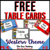 FREE Table Number Signs and Table Color Labels | Western Theme