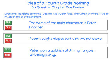 Preview of FREE!Tales of a Fourth Grade Nothing Chapter 1 Review-EASEL Activity-NO GRADING!