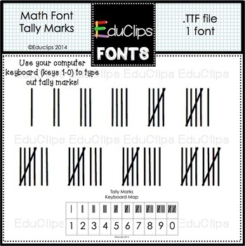 Preview of FREE Tally Marks Font {Educlips Clipart}
