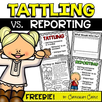 Preview of FREE Tattling vs. Reporting