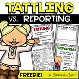 FREE Tattling vs. Reporting