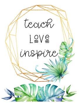 Preview of FREE Teach Love Inspire poster in English and Spanish