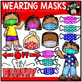 Wearing Masks Clip Art Set {Educlips Clipart}