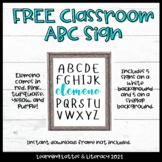 FREE Teacher Classroom Poster Alphabet Sign Decor Elemeno 