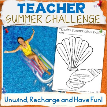Preview of FREE Teacher Fun Summer Challenge Positive Activities To Unwind During Vacation