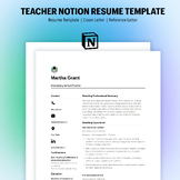 FREE Teacher Notion Resume Template + Matching Cover Lette