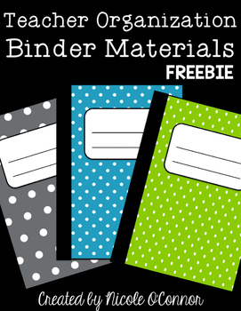 Preview of Teacher Organization Binder Materials FREEBIE