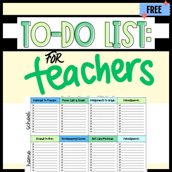 FREE Teacher To-Do List / Daily Teacher Planner by OK Planners | TPT