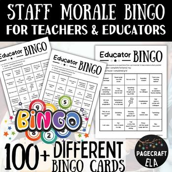 Preview of Staff Morale Teacher & Educator Bingo | Printable Bingo Cards | Humor and Fun