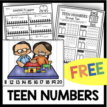 free teen numbers and place value worksheets math center puzzle kindergarten