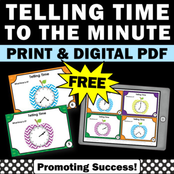  Free Telling Time Task Cards