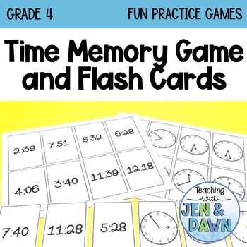 Preview of FREE Telling Time - Memory Game and Flash Cards (Time to the Minute)