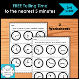FREE Telling Time to the Nearest 5 minutes Worksheets