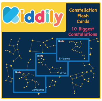 Preview of FREE - Ten Biggest Constellations - Flash Cards  - Space