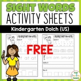 Free Kindergarten Sight Words Worksheets & Teaching Resources | TpT
