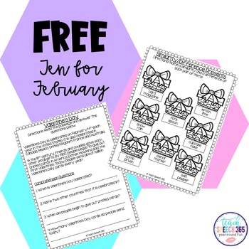 Preview of FREE Ten for February for Speech Therapy