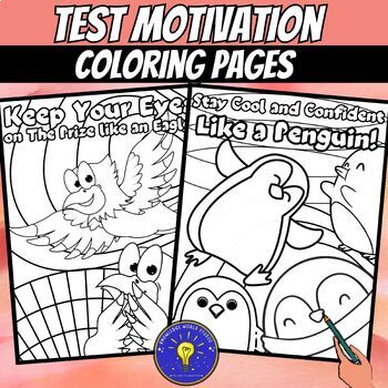 Preview of FREE Test Motivation Coloring Pages - Animals Theme