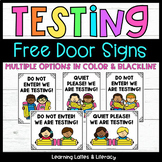FLASH FREEBIE Testing Door Signs Classroom Door Signs for 
