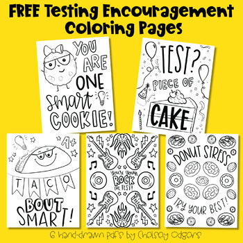 Preview of FREE Testing Encouragement Coloring Pages