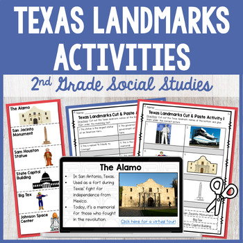 Preview of Texas Landmarks 2nd Grade Social Studies PowerPoint Presentation & Activities