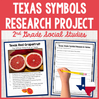 Preview of Texas Symbols 2nd Grade Research Project with Recording Sheet, Games, & Foldable