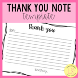 Thank You Note TEMPLATE - FREEBIE All grade levels