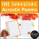 FREE Thanksgiving Acrostic Poem Templates