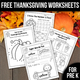 FREE Thanksgiving Activities Fall Math Worksheets Freebies