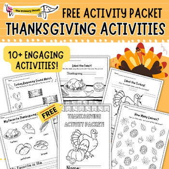 Preview of FREE Thanksgiving Activity Packet | Coloring and Literacy Worksheets | November