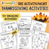 FREE Thanksgiving Activity Packet | Coloring and Literacy 