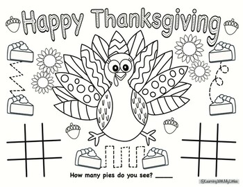 FREE Thanksgiving Activity Placemat by Learning With My Littles | TPT