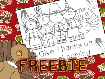 Preview of FREE Thanksgiving Coloring and Tracing Activity