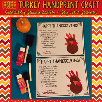 Preview of FREE Thanksgiving Handprint Craft