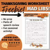 Thanksgiving Worksheet: Mad Libs