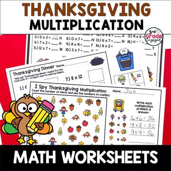 Preview of FREE Thanksgiving Math Multiplication Fact Practice Worksheets Activity