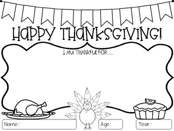 FREE Thanksgiving Placemat by First Grade Funzies | TpT