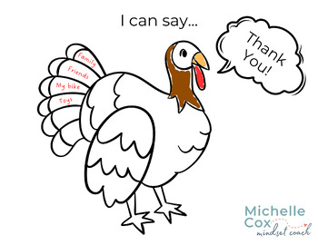 Preview of FREE Thanksgiving Printable: I can say Thank You! [growth mindset]