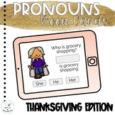 FREE Thanksgiving Prounouns Boom Cards