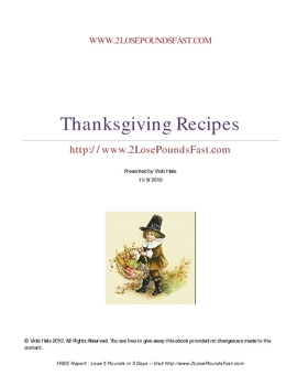 Preview of FREE Thanksgiving Recipes booklet