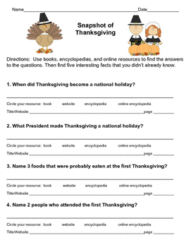 Preview of FREE! Thanksgiving Research Scavenger Hunt