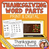 Thanksgiving Word Activity Print or Google Slides FREE
